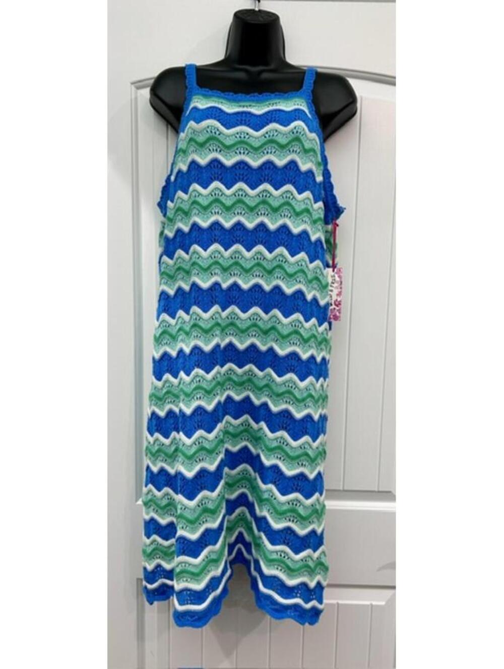 💚 NWT Freshman Juniors Plus Crochet Dress – Greens & Blues